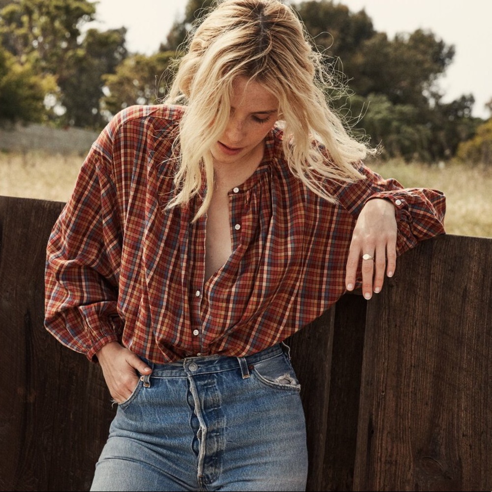 Doen Jane Top in Autumn Plaid